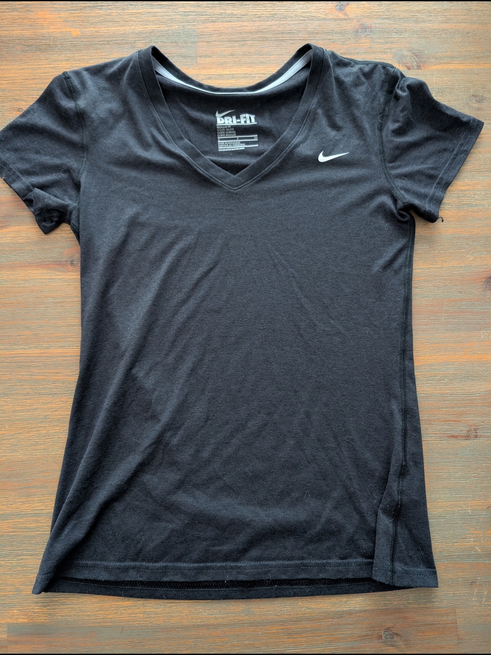 Nike Women's Black V-Neck Dri-FIT Short Sleeve Tee